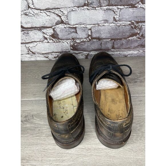 Frye Jones Wingtip Dark Brown Leather Distressed Dress Shoes Men Sz 13D US/46EU - Picture 5 of 16